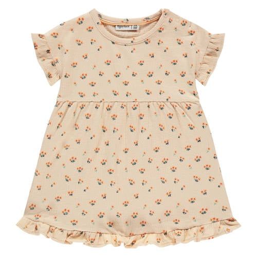 Babyface gebloemde korte jurk beige/oranje