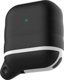 By Qubix AirPods 1/2 hoesje siliconen waterproof series - soft case - zwart + wit