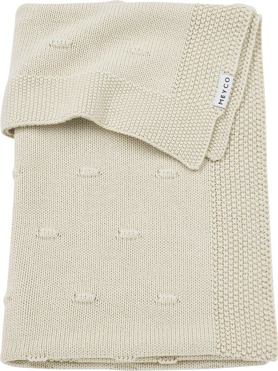 Meyco Baby Knots Ledikant Deken - Soft Sand - 100x150cm - Katoen - 4 Seizoenen