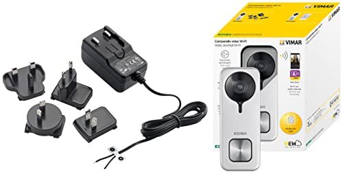 Vimar K40960 Doorbell wandkit met: 1 deurbell 40960 WiFi, oproep-doorvoer naar VIEW deur-app, nachtzicht, RGB LED-belknop, manipulatiesensor, SD-kaart, voeding 24V