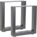 Mucola Set de 2 pieds de table acier Pieds de table Pieds de table design industriel - Gris 40x43 cm