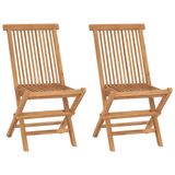 VidaXL Tuinstoel Terras Teak 2 stuks