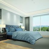 Homemania 013255 Beddengoedset Carl voor het bed, blauw/grijs, 250 x 200 cm