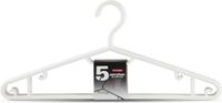PlasticForte Kledinghangers - 5 stuks - Wit - Kunststof - 40 cm