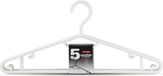 PlasticForte Kledinghangers - 5 stuks - Wit - Kunststof - 40 cm