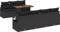 vidaXL Tuinbank - Set - 8 - st - Zwart - Poly - rattan