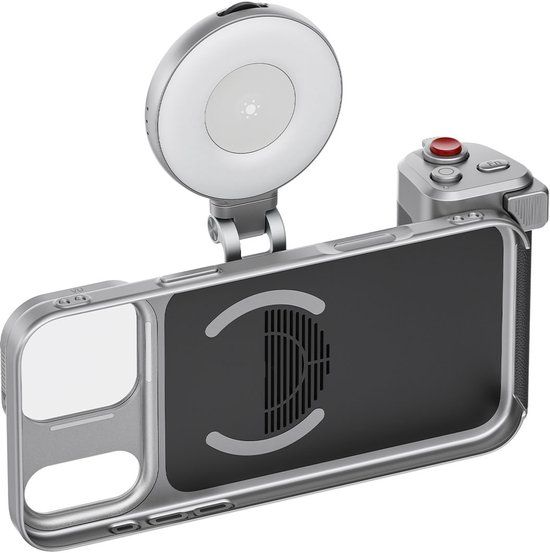 Telesin Master Grip Camera-grip - Creator Combo voor iPhone 17 Pro Max - Met Magnetische Lamp en UV-Filter - Dubbele MagSafe Bevestiging & 1/4" Statiefaansluiting - Zwart