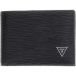GUESS Milano Portefeuille en cuir noir avec porte-cartes amovible, 11 x 8 x 2 cm, 7 emplacements pour cartes de crédit