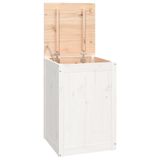 VidaXL Wasmand 44x44x66 cm Massief Grenenhout Wit