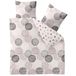 CelinaTex Touchme flanellen beddengoed, 200 x 200 cm, 3-delig katoenen dekbedovertrek, Filia stippen, beige, wit, grijs, antraciet