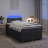 vidaXL Boxspringbed met matras, donkergrijs, 120 x 200 cm, stof
