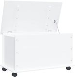 vidaXL Opbergkist ALTA met wielen - Massief grenenhout - Wit - 73x39,5x43 cm