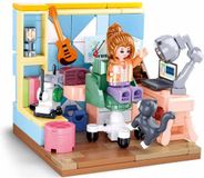 Sluban Girls Dream Mini Handcraft Studio bouwspeelgoed kinderen vanaf 8 jaar – Constructiespeelgoed modelbouw studeerkamer – bouwdoos met 216 bouwstenen en 1 minifiguur – M38-B1016B