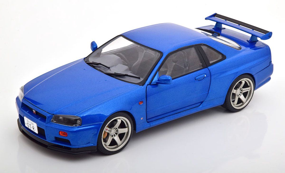Solido NISSAN Skyline GT-R (R34) 1999 - 1:18 - Blauw