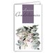 Afie 24-1033 Wenskaart rouw, gesloten formaat, 95 x 160 mm, met witte envelop – tak eucalyptus Gunnii met ronde bladeren, gedroogde paarse bloemen