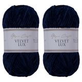 Utopia Crafts Velvet Lux Chenille, superzacht, grof garen voor breien en haakgaren, 2 x 100 g (nachtblauw)
