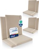 Beautissu QD-NL – Set van 6 Premium Tuinstoelkussens Lage Rug 105x48 cm – 100% Waterdicht – Weerbestendig – Sneldrogend – UV-bestendig – Beige