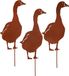 UNUS® Tuinsteker gans set van 3, décoration de jardin aspect rouille