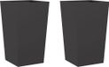 vidaXL Jardinière - 2 pièces - 45x45x75 cm - Acier - Noir