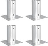 vidaXL Ancrage de sol rond 4 pcs argent 15 x 15 x 15 cm Métal