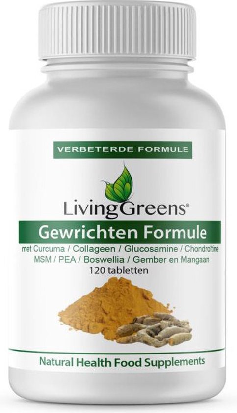 Livinggreens Curcuma & Collagen Complex, Turmeric, Collagen, Green-lipped Mussel, Glucosamine, Msm, Chondroitin, Manganese, Vitamin C, Curcuma Longa, Turmeric