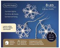 Merkloos Kaemingk B.V. Kerstverlichting sneeuwvlok lichtsnoer warm wit op batterij 105 cm