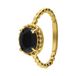 Lucardi - Dames Stalen goldplated ring vintage zwart