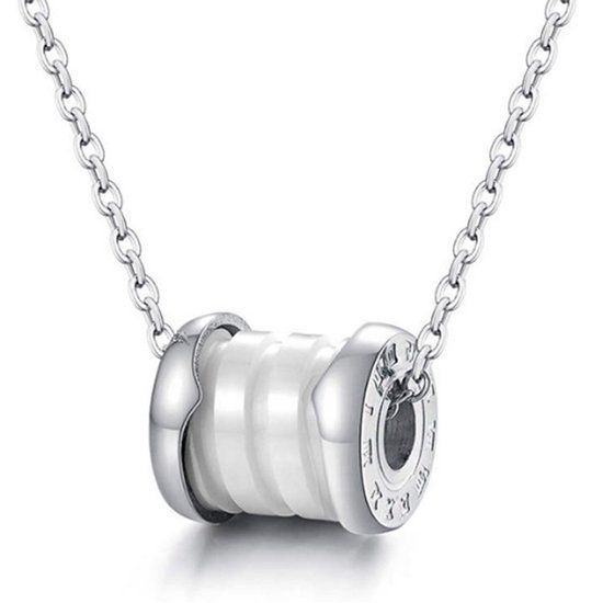 Cilla Jewels ketting Zilverkleurig Wit Roman Pendant