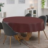 ANRO Tafelkleed Effen linnenlook Meerkleurig Rond Ø120cm Met sierband Afwasbaar Waterafstotend