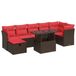 vidaXL Loungeset met kussens, polyrotan, bruin