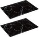 Secret de Gourmet Snijplank marmer print - 2x - glas - 40 x 30 cm - serveerplank/hapjes plank