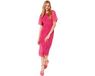 Trendyol Fuchsia Dierenprint Off Shoulder Vlinder Mouw A-lijn Midi Jurk