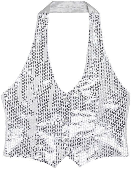 Widmann Vest glitter zilver dames XL