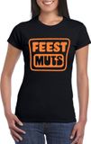 Bellatio Decorations Verkleed shirt voor dames - feest muts - zwart - glitter - carnaval/themafeest XXL