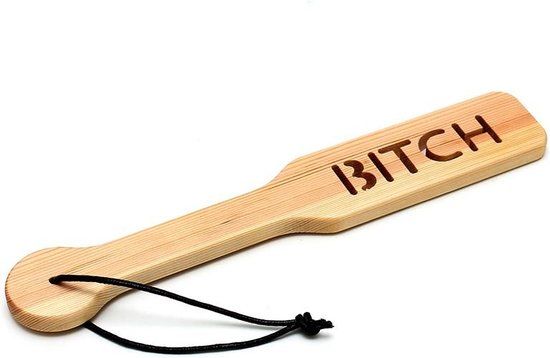 Rimba - Houten Spanking Paddle met Tekst 'Bitch'