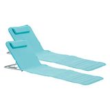 en.casa Strandmat Cellorigo met rugleuning set van 2 turquoise