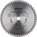 wolfcraft Cirkelzaagblad 184 mm - 56 Tanden - 20 / 16 mm boring