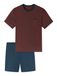 SCHIESSER Pyjama kort ' Comfort Essentials ' donkerblauw / bordeaux