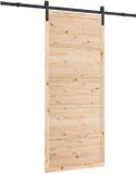 vidaXL Schuifdeur Naturel Massief Grenenhout 80 x 208 cm