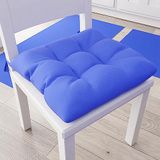 PETTI Artigiani Italiani - Zitkussen voor keukenstoel, set van 6 kussens voor keukenstoelen, van katoen met linten, elektrisch blauw, 100% Made in Italy
