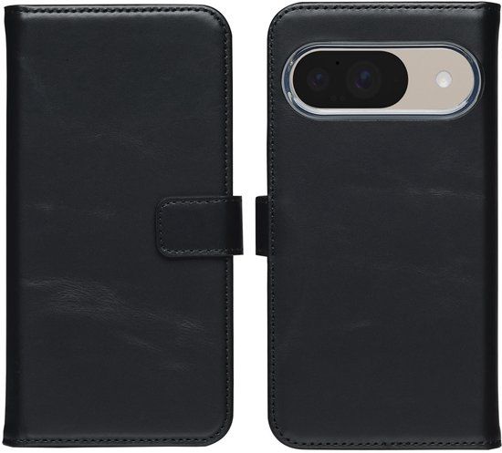 Selencia Echt Leren Bookcase voor Google Pixel 10 / 10 Pro - Zwart