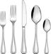 Unyqoos® Set de couverts, 30 pièces, Inox, Argent, Résistant au lave-vaisselle, 6 personnes