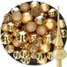 Kaemingk B.V. Décoration de Noël boules de Noël en plastique avec étoile en verre or 6-8-10 cm paquet de 37x pièces