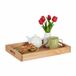 Merkloos Relaxdays Dienblad hout - 5 x 55 x 35 cm - met handgrepen