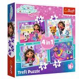 Trefl Gabby's Poppenhuis Puzzels 4-in-1: Grote Avontuur Gabby (207 Stuks)