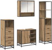vidaXL Badkamermeubel Set 4-delig Artisan Eiken 65 x 33 x 60 cm