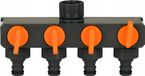 Schmith Premium raccord de distribution d'eau, 4 voies, universel, plastique, avec vannes d'arrêt