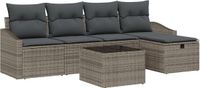 vidaXL - Bank loungeset - 2 zitplaatsen - Grijs/ Donkergrijs - Polyrattan