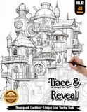 Coloria-Ink Tracing Book: Extraordinary Steampunk Locations for Creative Relaxation | Reverse Coloring Book for Adults & Teens | Mindful Ink Tracing ... | A Perfect Gift for Steampunk Lovers(Vol-2)