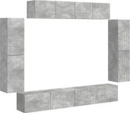vidaXL TV-kast, 8 stuks, betongrijs